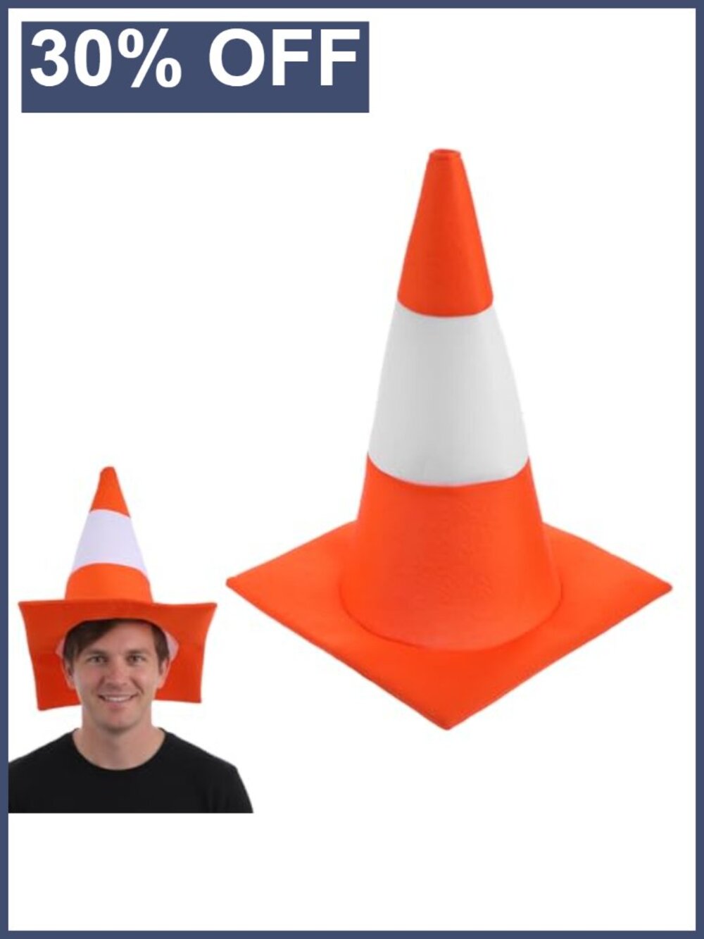 Traffic Cone Hat Funny Novelty Costume Headwear for Adults Unisex
